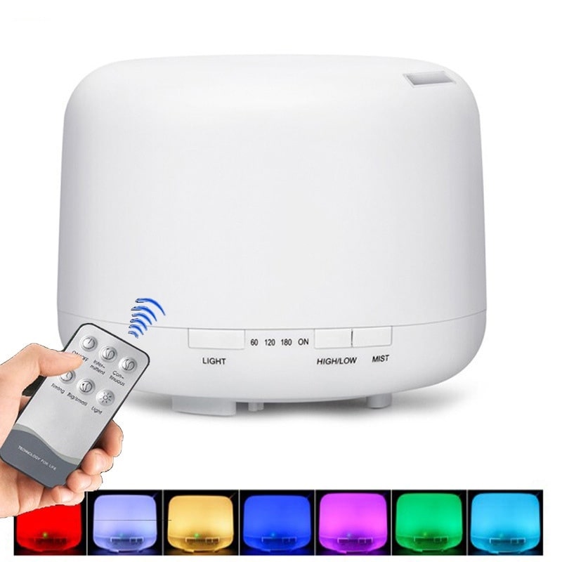 Multi-Color Changing Essential Oil Aromatherapy Diffuser With Remote