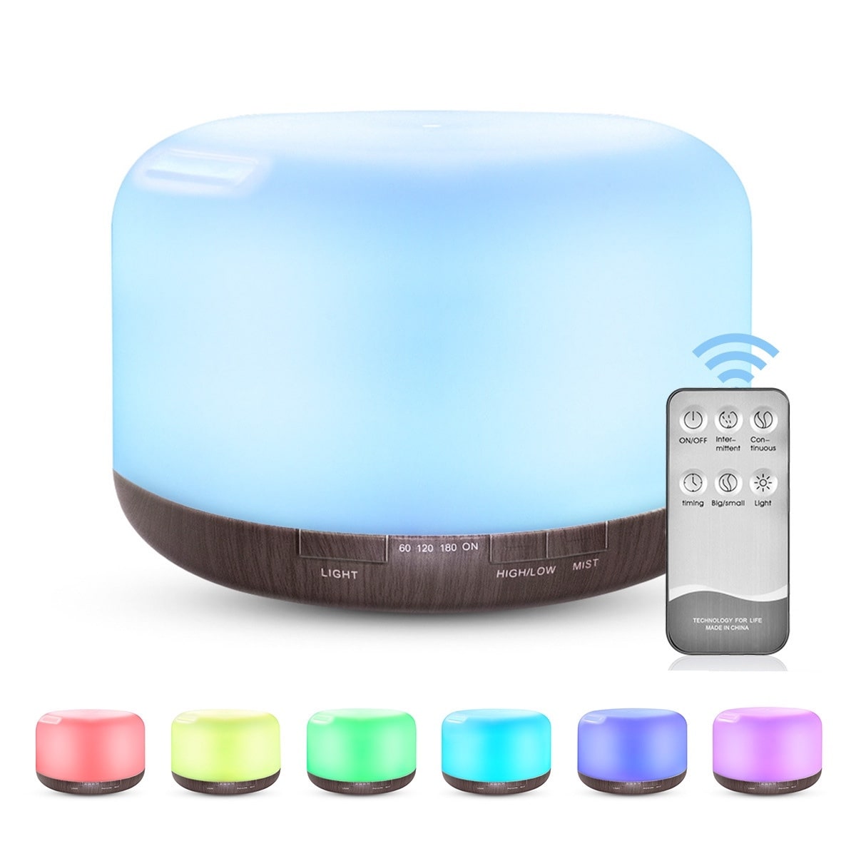 Multi-Color Changing Essential Oil Aromatherapy Diffuser With Remote