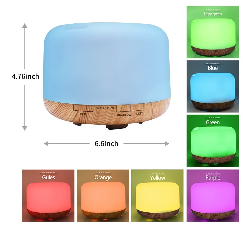 Multi-Color Changing Essential Oil Aromatherapy Diffuser With Remote