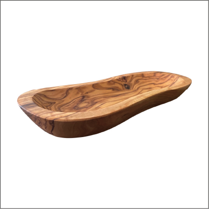 Hand Carved Mediterranean Olive Wood Bowl