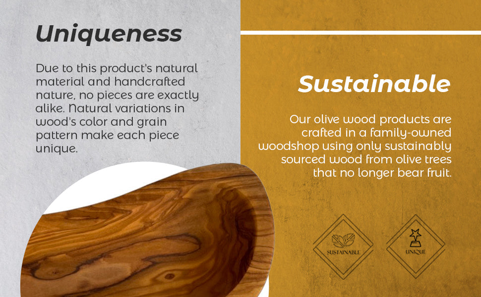Hand Carved Mediterranean Olive Wood Bowl