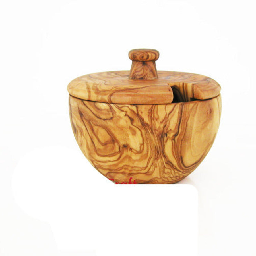 Hand Carved Mediterranean Olive Wood Canister